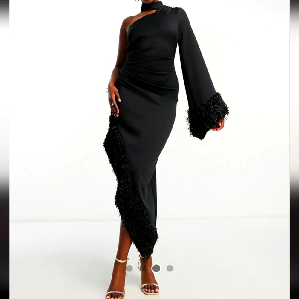 Asos Elegant Black One-Shoulder Dress